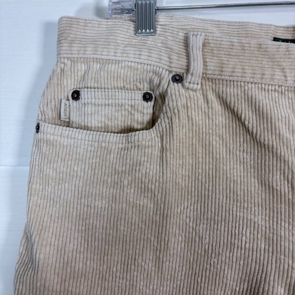 Lauren Jeans Co. By Ralph Lauren Womens 14 Corduroy Pants In Classic Cream - Picture 2 of 10
